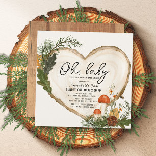 Invitation Oh Baby Baby shower de champignons en tranches de 