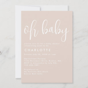 Invitation Oh Baby Boho Beige Genre Baby shower neutre