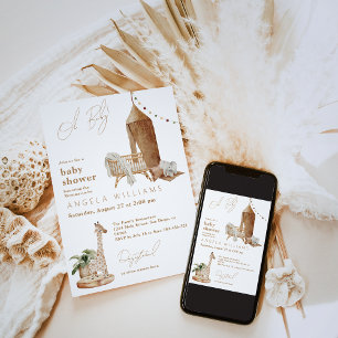 Invitation Oh Baby Boho moderne Baby shower neutre genre