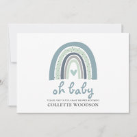 Oh Baby Boho Watercolor Rainbow Boy Baby shower