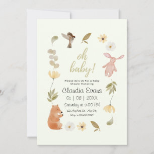 Invitation Oh Baby Boho Woodland baby shower neutre de genre