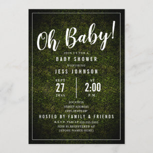 Invitation Oh Baby Boxwood Baby shower vert