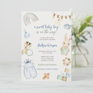 Invitation Oh Baby Boy Boho douche