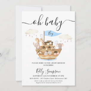 Invitation Oh Baby Boys Noahs Arch Baby shower
