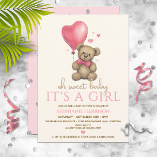 Invitation Oh Baby C'est un Baby shower d'ours en peluche