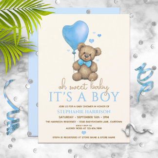 Invitation Oh Baby C'est un Baby shower d'ours en peluche
