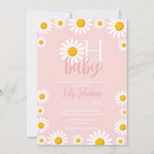 Invitation Oh Baby Daisy Baby shower rose Photo QR Code