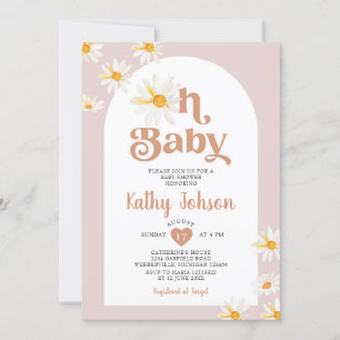 Invitation Oh Baby Daisy Flowers Arch Boho Baby shower