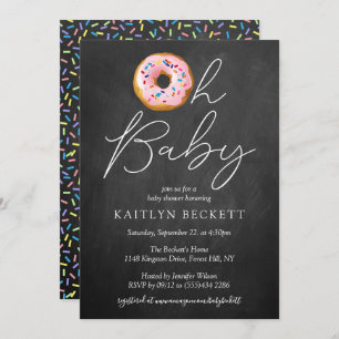 Invitation Oh Baby Donut Saupoudrer Baby shower