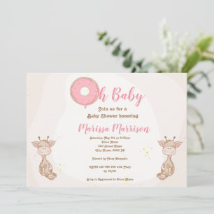 Invitation Oh Baby Donut Sprinkle Girl Baby shower