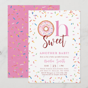 Invitation Oh Baby Donut Sprinkle Girl Baby shower