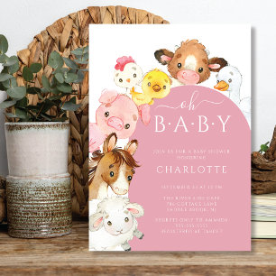 Invitation Oh Baby Farm Animals Baby shower