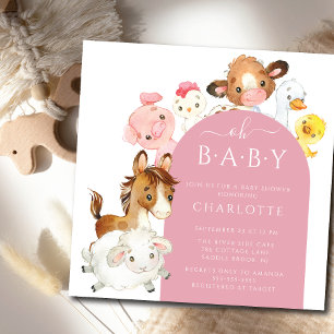 Invitation Oh Baby Farm Animals Baby shower