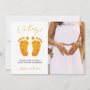 Invitation Oh Baby Feet Photo Baby shower de Couple