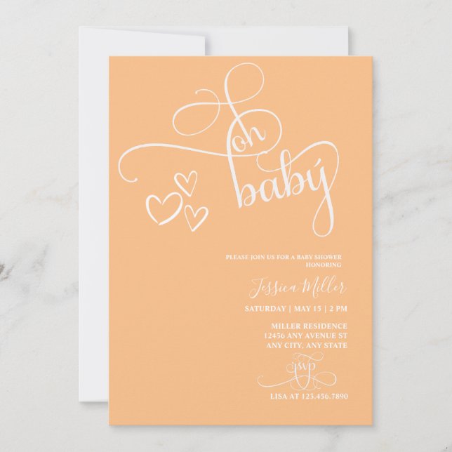 Invitation Oh Baby | Fête Bébé Mixte Photo (Devant)