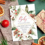 Invitation Oh Baby Genre neutre douche d'hiver rustique<br><div class="desc">Pour une personnalisation plus avancée de ce design,  il suffit de cliquer sur le bouton "Customiser" ci-dessus !</div>
