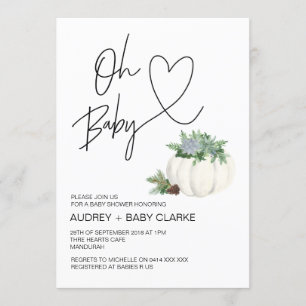 Invitation Oh Baby Genre Neutre Douche Thanksgiving Chute