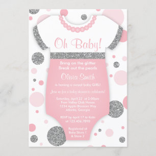 Invitation Oh Baby Girl, Baby shower Invitation, Faux Parties