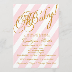 Invitation Oh Baby Gold Parties scintillant Baby shower de ba