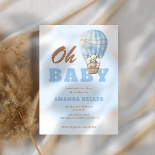 Invitation Oh Baby Hot Air Baby shower de ballon