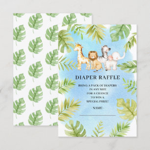 Invitation Oh Baby Jungle Baby shower Déchets Raffle