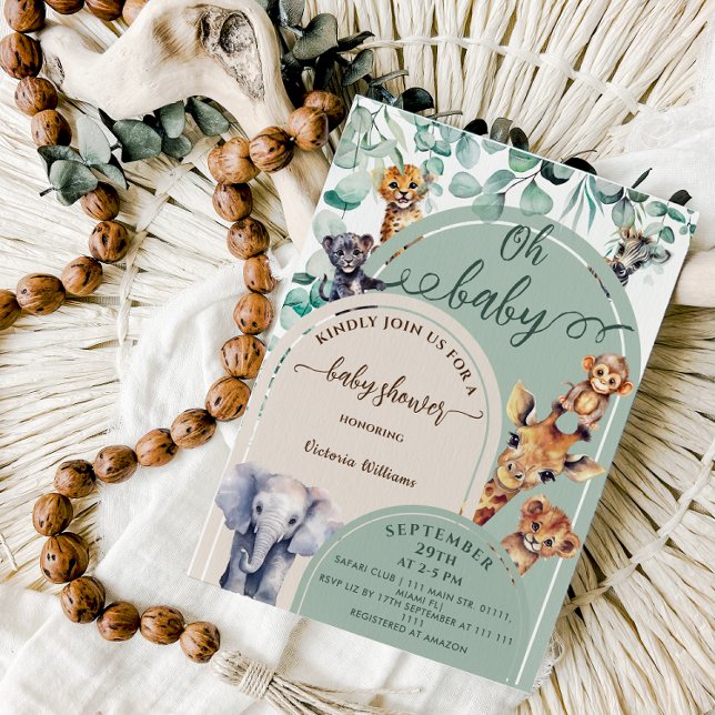 Invitation Oh Baby Jungle Safari Animaux Baby shower (Créateur téléchargé)