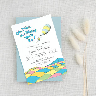 Invitation Oh, Baby, les endroits où tu iras Baby shower garç