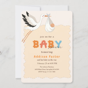 Invitation Oh Baby Livraison Spéciale de la Cigogne Fête Prén