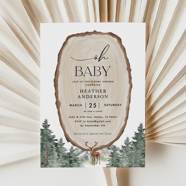 Invitation Oh Baby Outdoor Mountain Forest Baby shower (Créateur téléchargé)