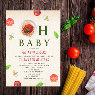 Invitation Oh Baby Pasta + Pacificateurs Baby shower Invitati