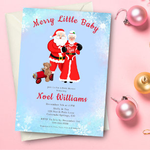 Invitation Oh Baby Père Noël & Mme Claus Baby shower