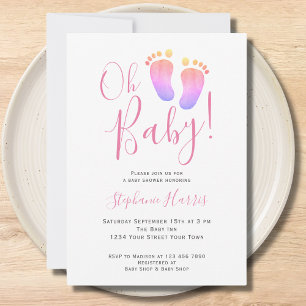 Invitation Oh Baby Pink Baby shower de fille