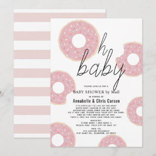 Invitation Oh Baby Pink Donut Girl Baby shower par courrier