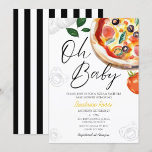 Invitation Oh Baby Pizza Pacificateurs Baby shower italien