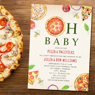 Invitation Oh Baby Pizza + Pacifiers Baby Shower