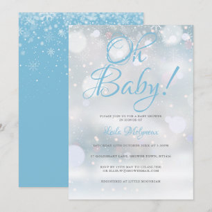Invitation Oh Baby Première Neige Baby Shower / Sprinkle
