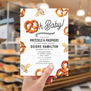 Invitation Oh Baby Pretzels & Pacificateurs Baby shower neutr