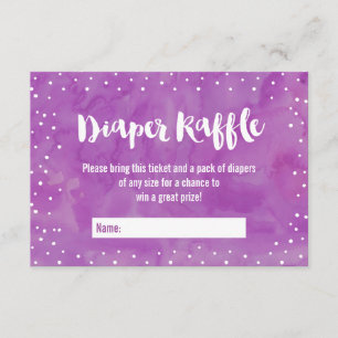 Invitation Oh Baby Purple Baby shower Déchets Raffle