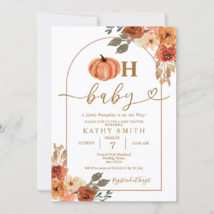 Invitation Oh Baby Rustic Boho Floral Citrouille Baby shower