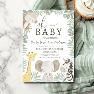 Invitation Oh Baby Safari Animal Boy's Couples Baby shower