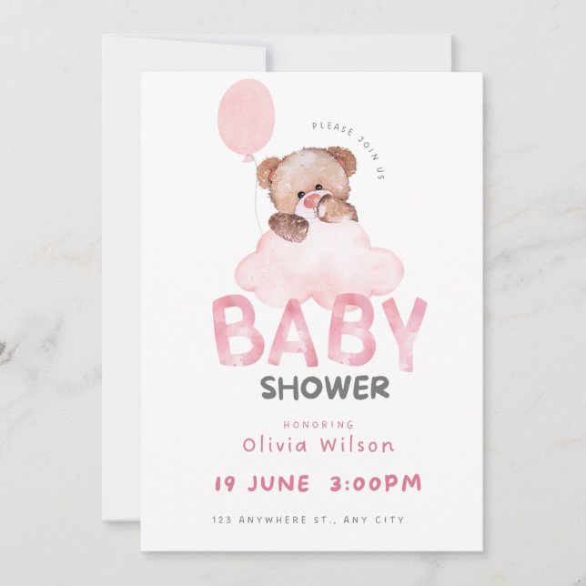 Invitation Oh Baby Shower Celebration Design (Devant)