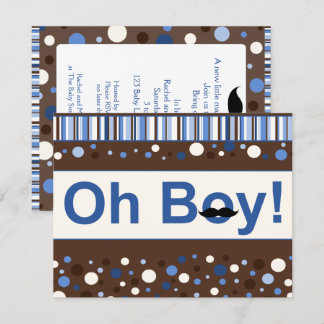 Invitation Oh baby shower de moustache