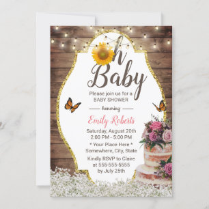 Invitation Oh Baby shower Russe Fruit Floral Fleur de soleil