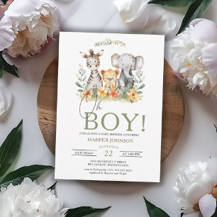 Invitation Oh Baby shower Safari de Boy Jungle