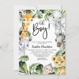 Invitation Oh Baby shower Safari de Boy Jungle 