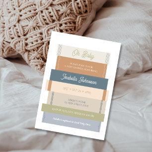 Invitation Oh Baby Storybook Stack Livre Baby shower Lover