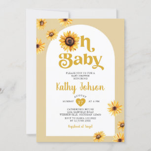 Invitation Oh Baby Sunflowers Arch Baby shower Boho