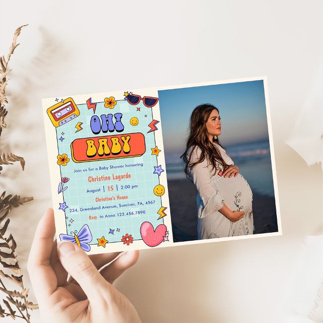 Invitation Oh! Baby Super Hippie Baby shower photo (Créateur téléchargé)