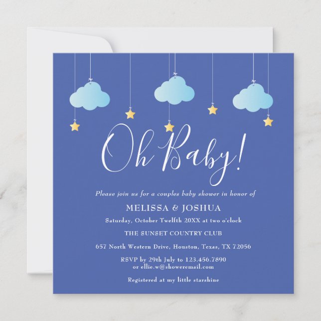 Invitation Oh Baby Twinkle Twinkle Couples Baby shower (Devant)