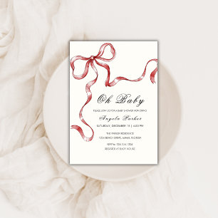 Invitation Oh Baby Vintage minimaliste Baby shower de la cord